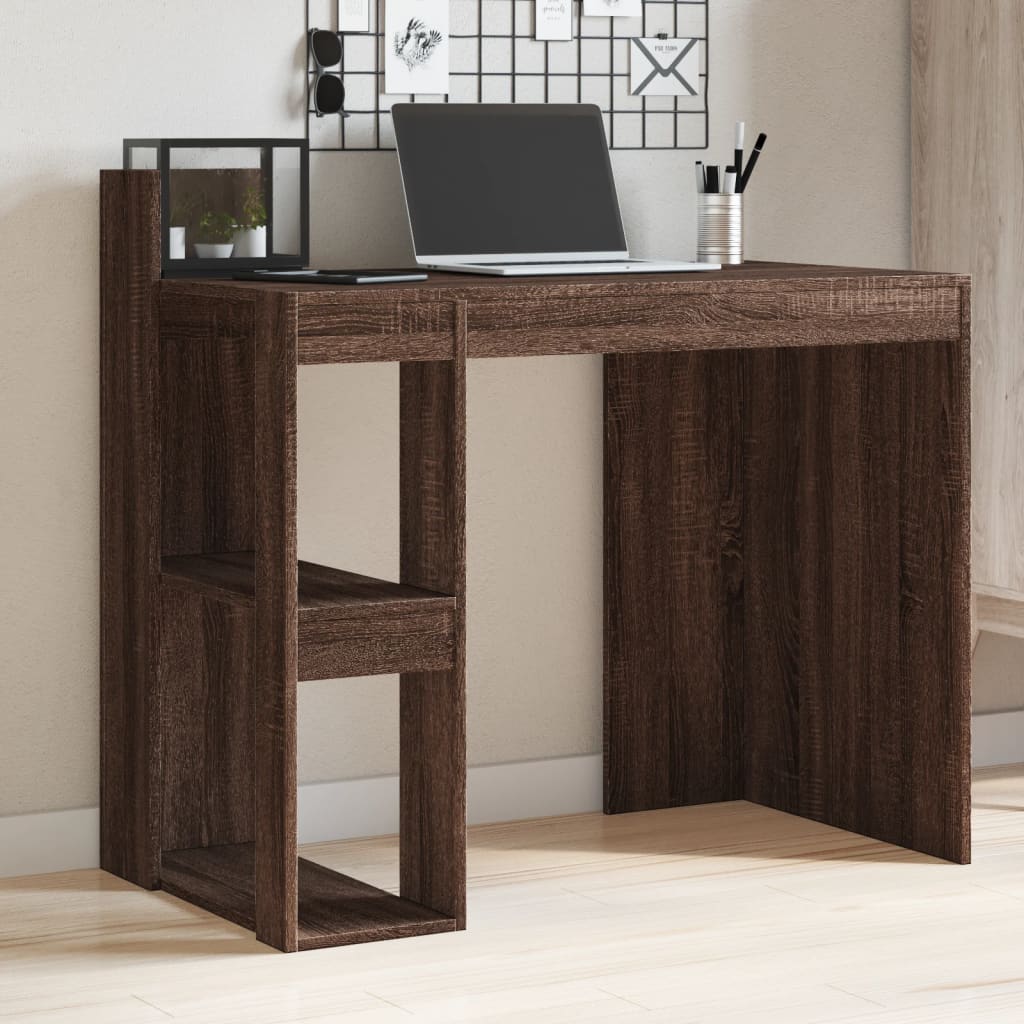 Bureau 103,5x56,5x94 cm bewerkt hout bruin eikenkleurig is nu te koop bij PeponiXL, paradijselijk wonen!