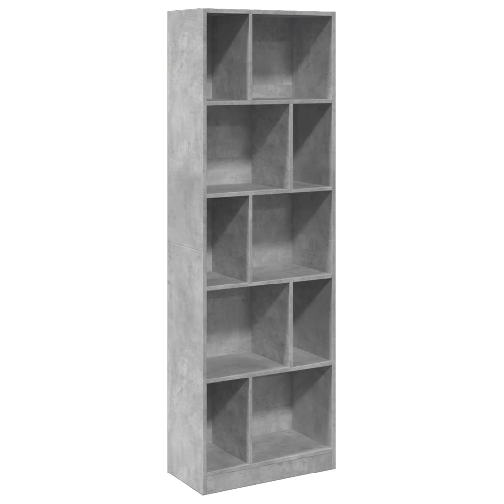 Boekenkast 57x28,5x174 cm bewerkt hout betongrijs is nu te koop bij PeponiXL, paradijselijk wonen!
