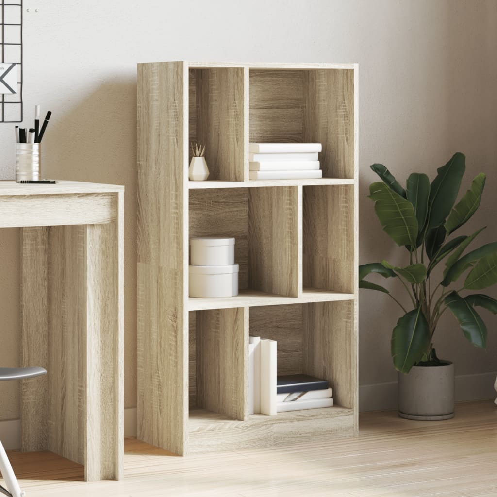 Boekenkast 57x28,5x107,5 cm bewerkt hout sonoma eikenkleurig is nu te koop bij PeponiXL, paradijselijk wonen!