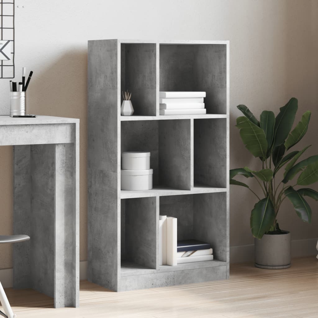 Boekenkast 57x28,5x107,5 cm bewerkt hout betongrijs is nu te koop bij PeponiXL, paradijselijk wonen!