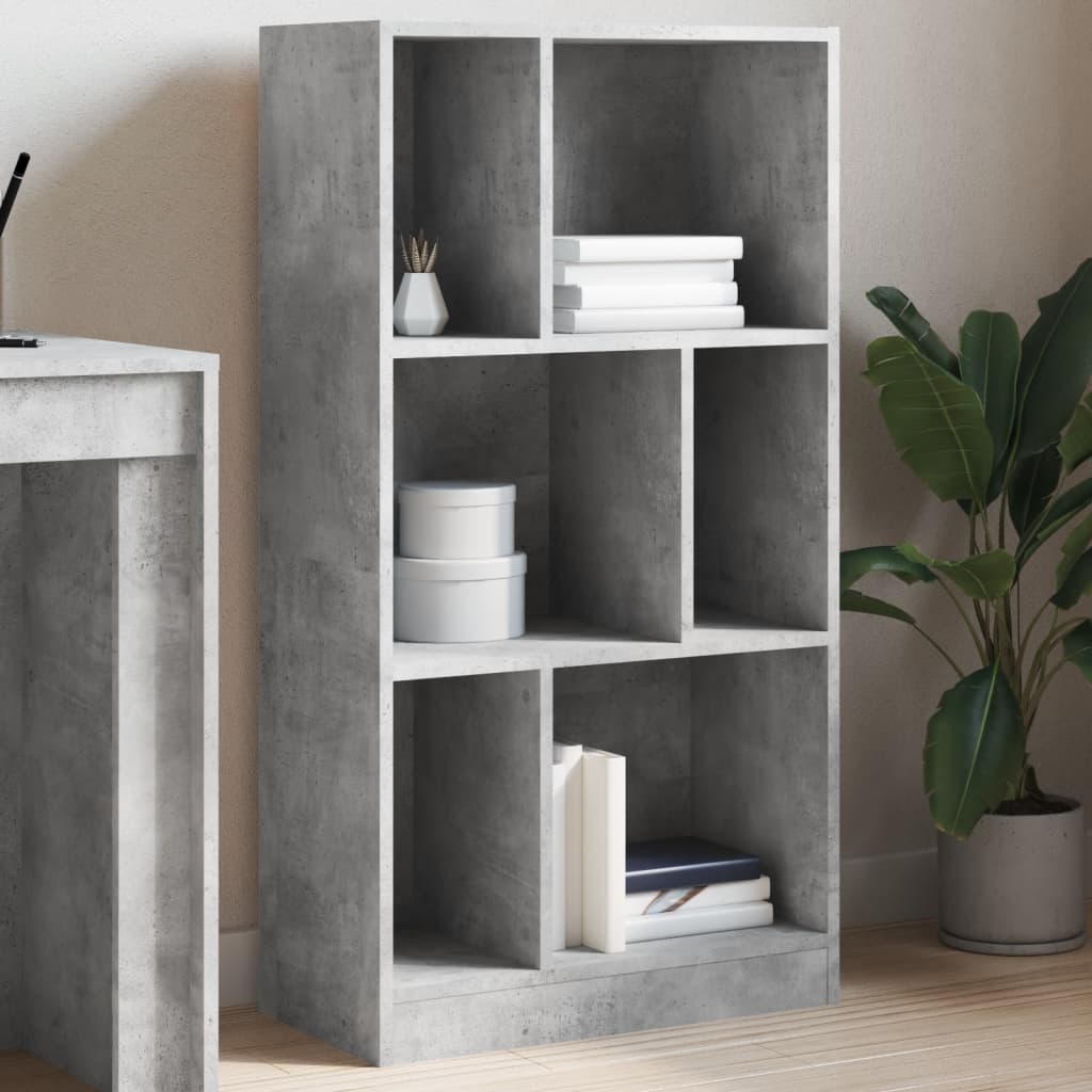 Boekenkast 57x28,5x107,5 cm bewerkt hout betongrijs is nu te koop bij PeponiXL, paradijselijk wonen!