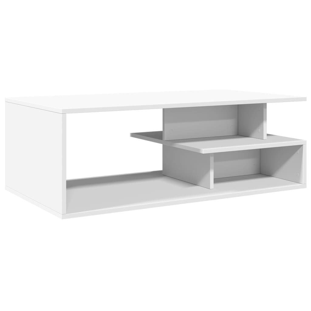 Salontafel 102x55x35 cm bewerkt hout wit is nu te koop bij PeponiXL, paradijselijk wonen!