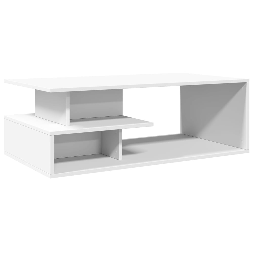 Salontafel 102x55x35 cm bewerkt hout wit is nu te koop bij PeponiXL, paradijselijk wonen!