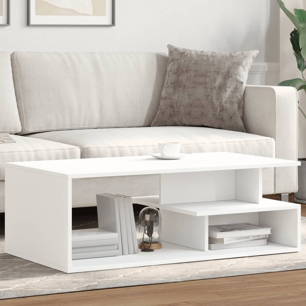 Salontafel 102x55x35 cm bewerkt hout wit is nu te koop bij PeponiXL, paradijselijk wonen!