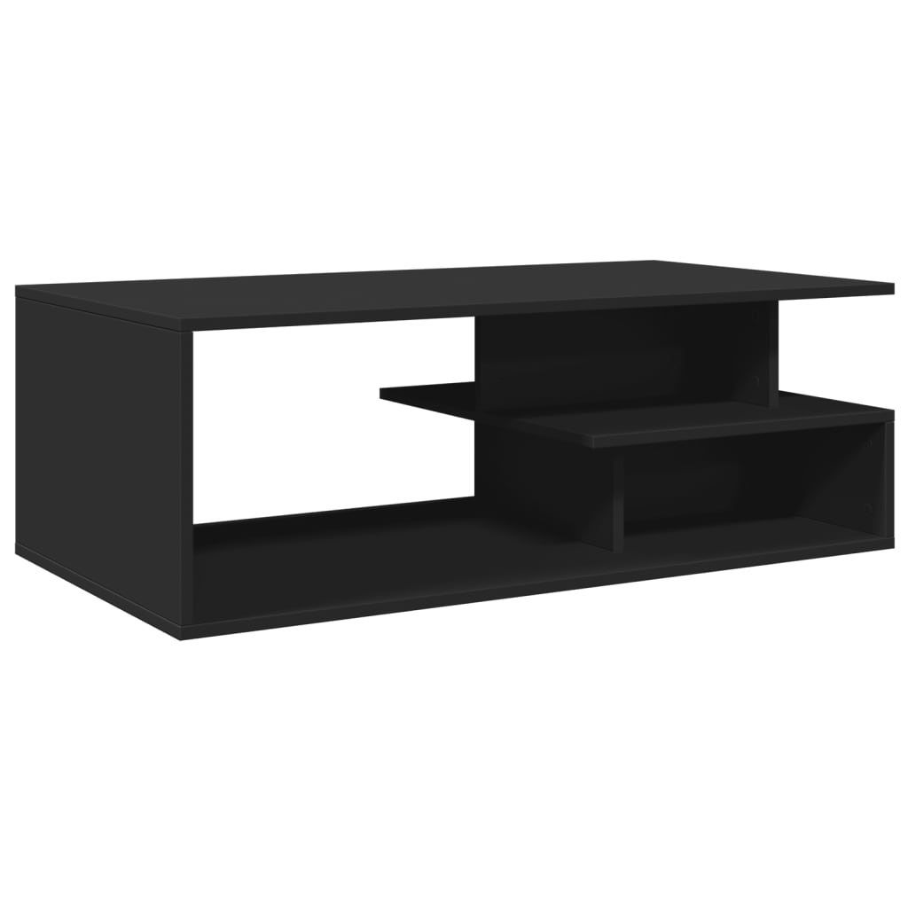 Salontafel 102x55x35 cm bewerkt hout zwart is nu te koop bij PeponiXL, paradijselijk wonen!