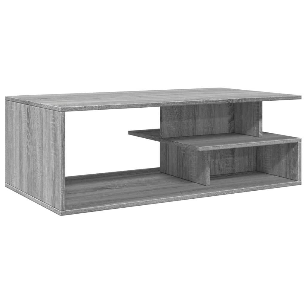 Salontafel 102x55x35 cm bewerkt hout grijs sonoma eikenkleurig is nu te koop bij PeponiXL, paradijselijk wonen!