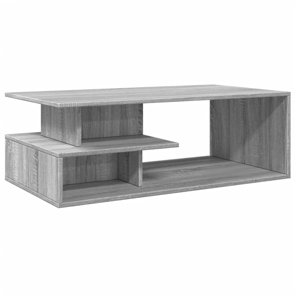 Salontafel 102x55x35 cm bewerkt hout grijs sonoma eikenkleurig is nu te koop bij PeponiXL, paradijselijk wonen!