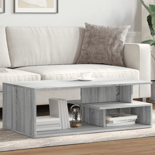 Salontafel 102x55x35 cm bewerkt hout grijs sonoma eikenkleurig is nu te koop bij PeponiXL, paradijselijk wonen!
