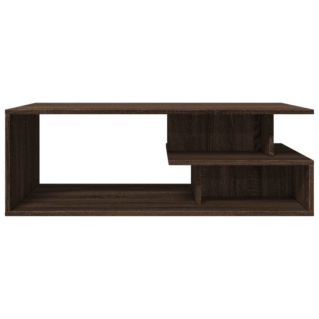 Salontafel 102x55x35 cm bewerkt hout bruin eikenkleur is nu te koop bij PeponiXL, paradijselijk wonen!