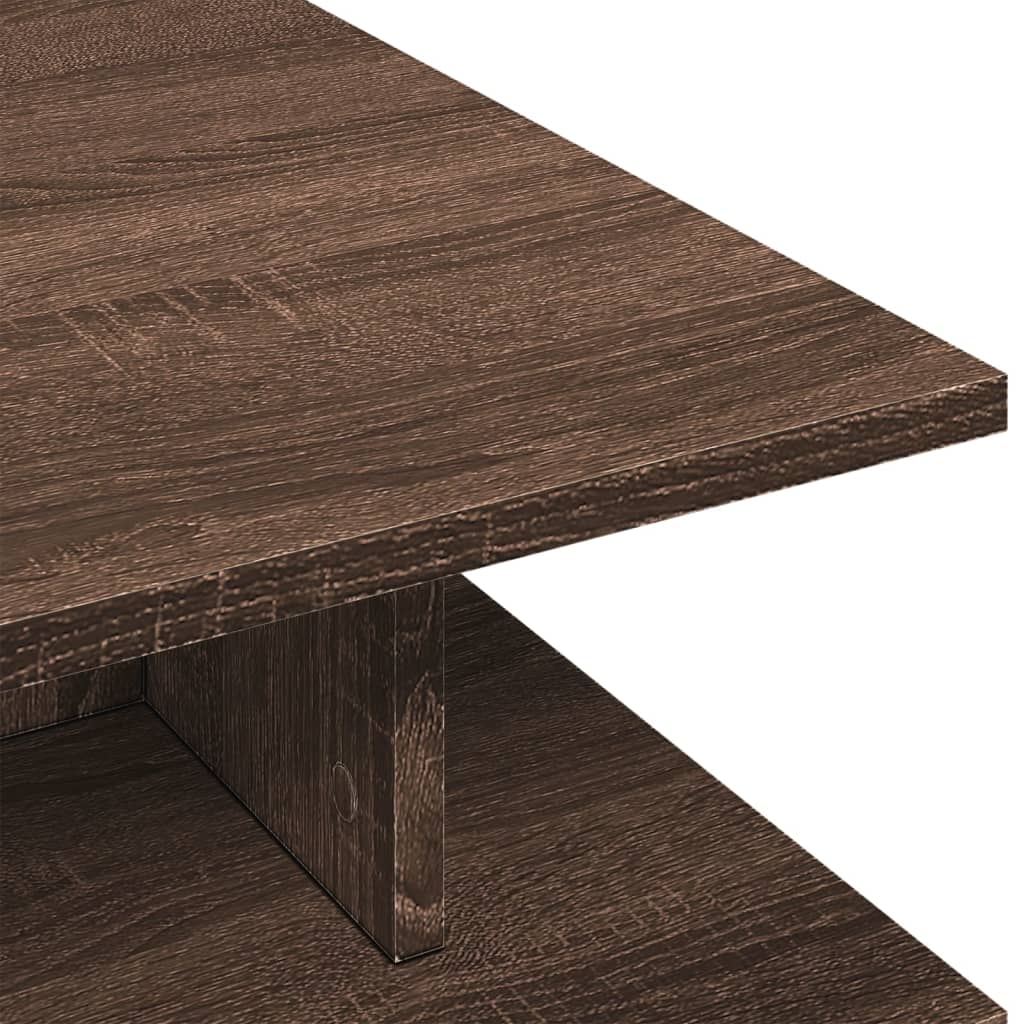 Salontafel 102x55x35 cm bewerkt hout bruin eikenkleur is nu te koop bij PeponiXL, paradijselijk wonen!