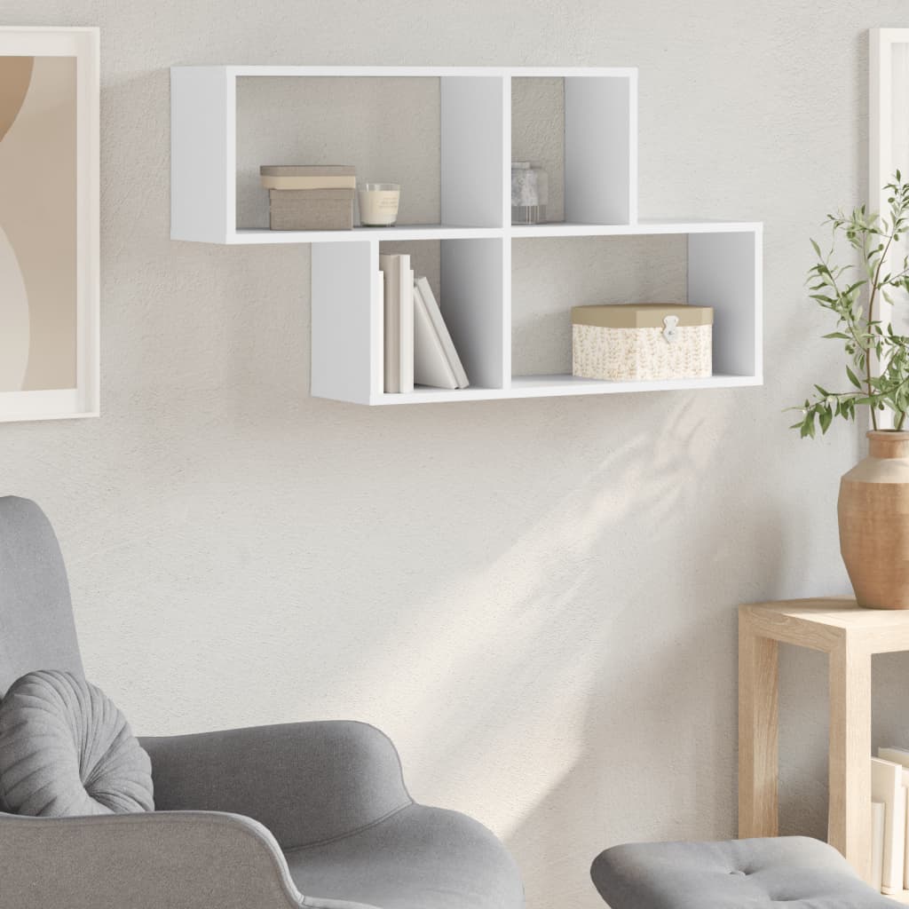 Wandschap 100x20x53 cm bewerkt hout wit is nu te koop bij PeponiXL, paradijselijk wonen!