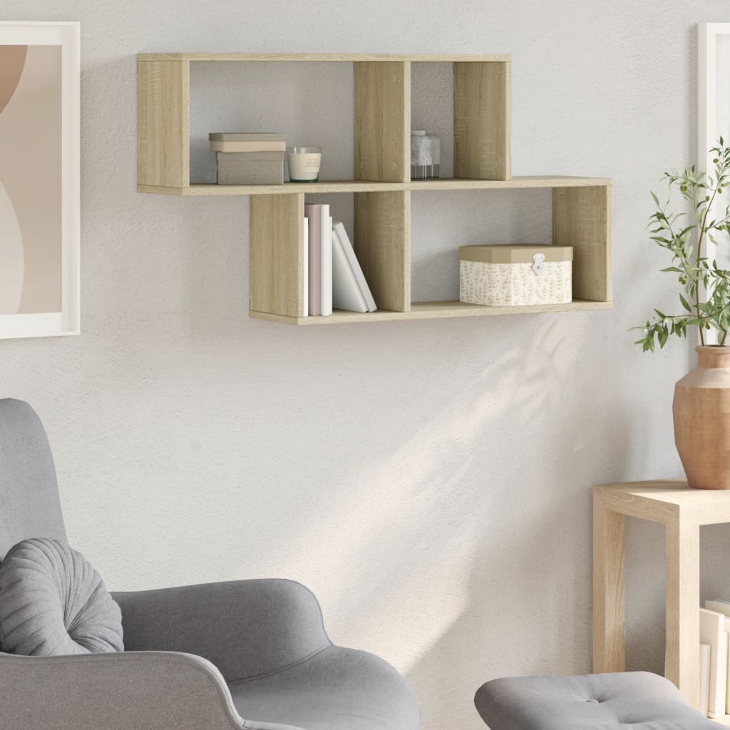 Wandschap 100x20x53 cm bewerkt hout sonoma eikenkleurig is nu te koop bij PeponiXL, paradijselijk wonen!