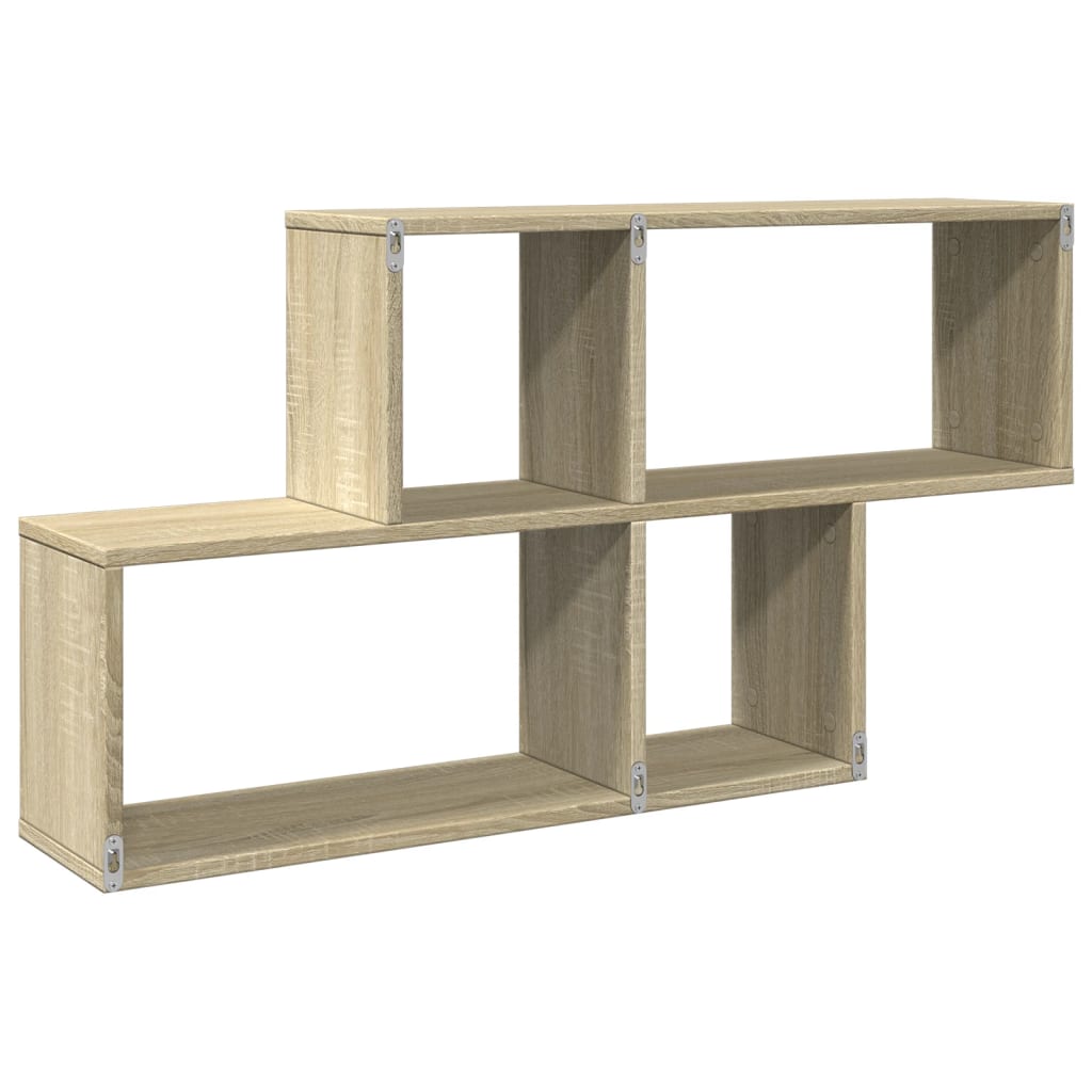 Wandschap 100x20x53 cm bewerkt hout sonoma eikenkleurig is nu te koop bij PeponiXL, paradijselijk wonen!