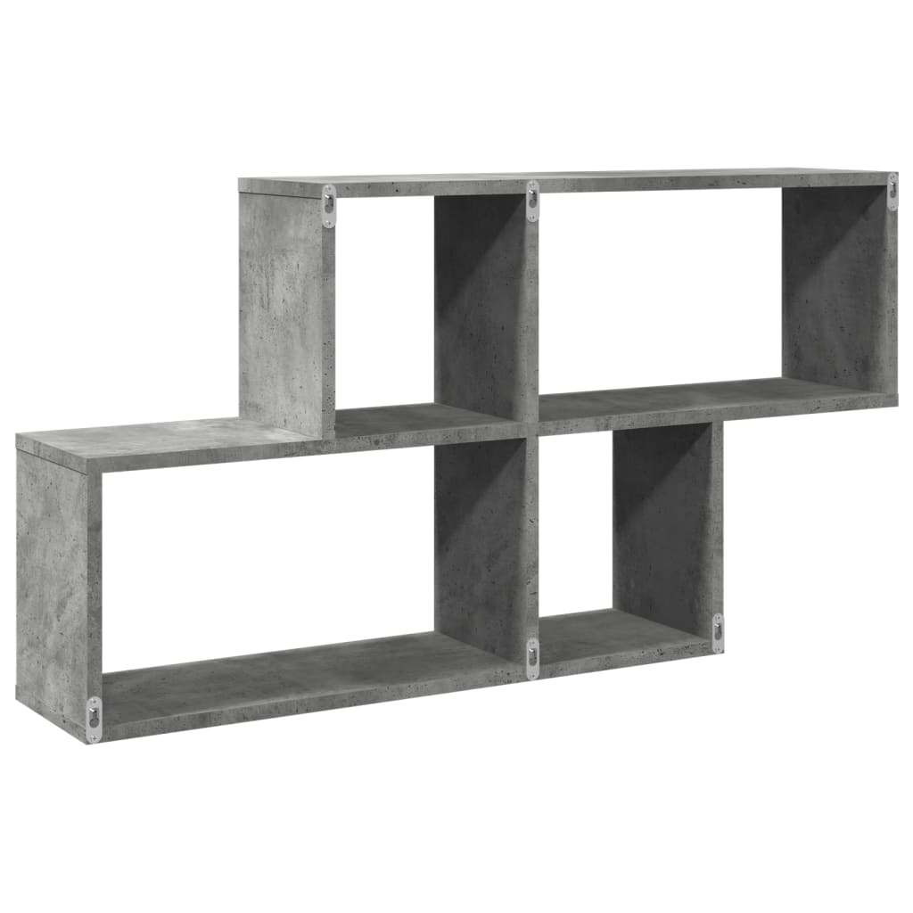 Wandschap 100x20x53 cm bewerkt hout betongrijs is nu te koop bij PeponiXL, paradijselijk wonen!