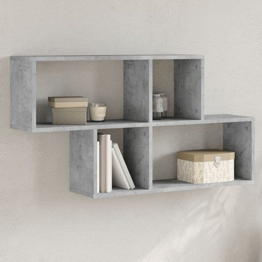 Wandschap 100x20x53 cm bewerkt hout betongrijs is nu te koop bij PeponiXL, paradijselijk wonen!