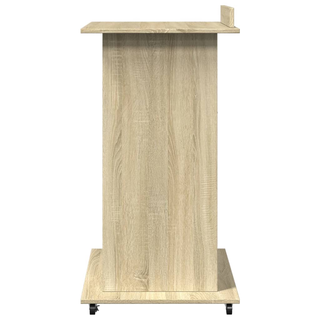 Lessenaar met wielen en lade 55x55x107 cm hout sonoma eiken is nu te koop bij PeponiXL, paradijselijk wonen!