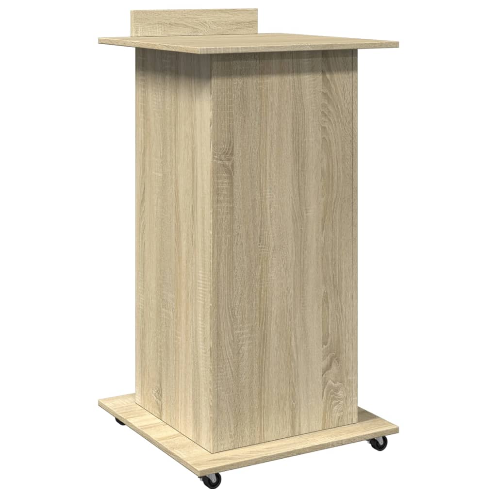 Lessenaar met wielen en lade 55x55x107 cm hout sonoma eiken is nu te koop bij PeponiXL, paradijselijk wonen!