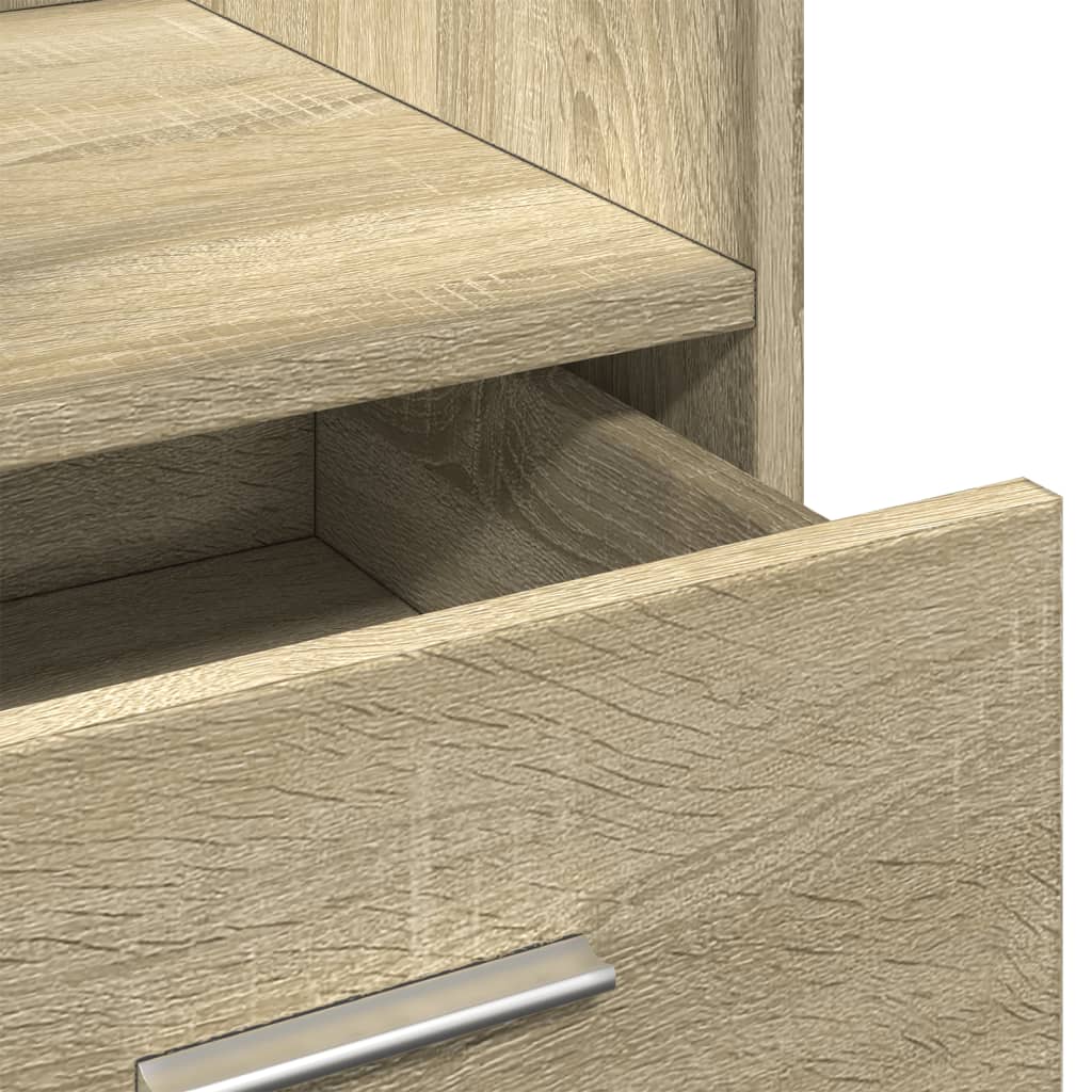 Lessenaar met wielen en lade 55x55x107 cm hout sonoma eiken is nu te koop bij PeponiXL, paradijselijk wonen!