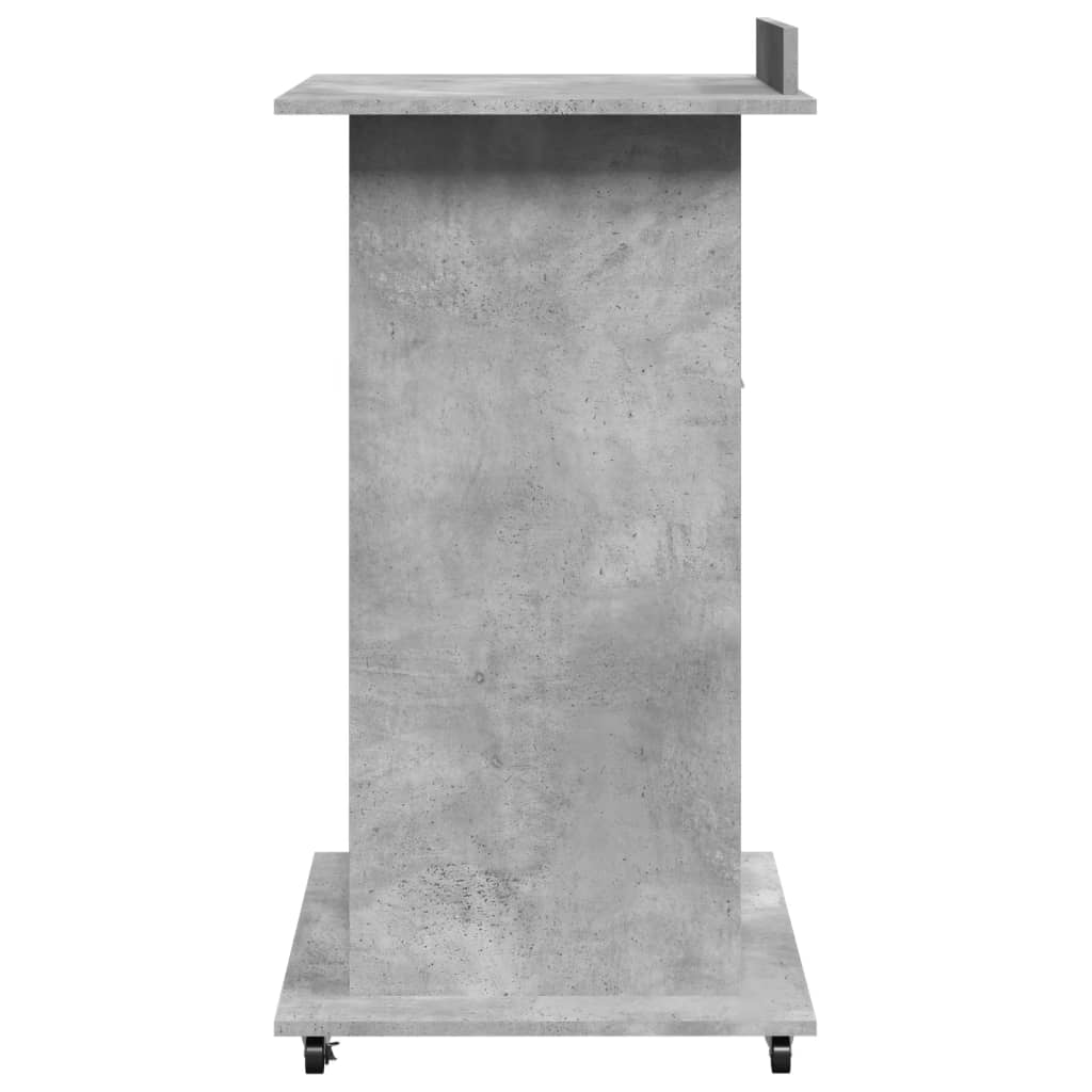 Lessenaar met wielen en lade 55x55x107 cm hout betongrijs is nu te koop bij PeponiXL, paradijselijk wonen!