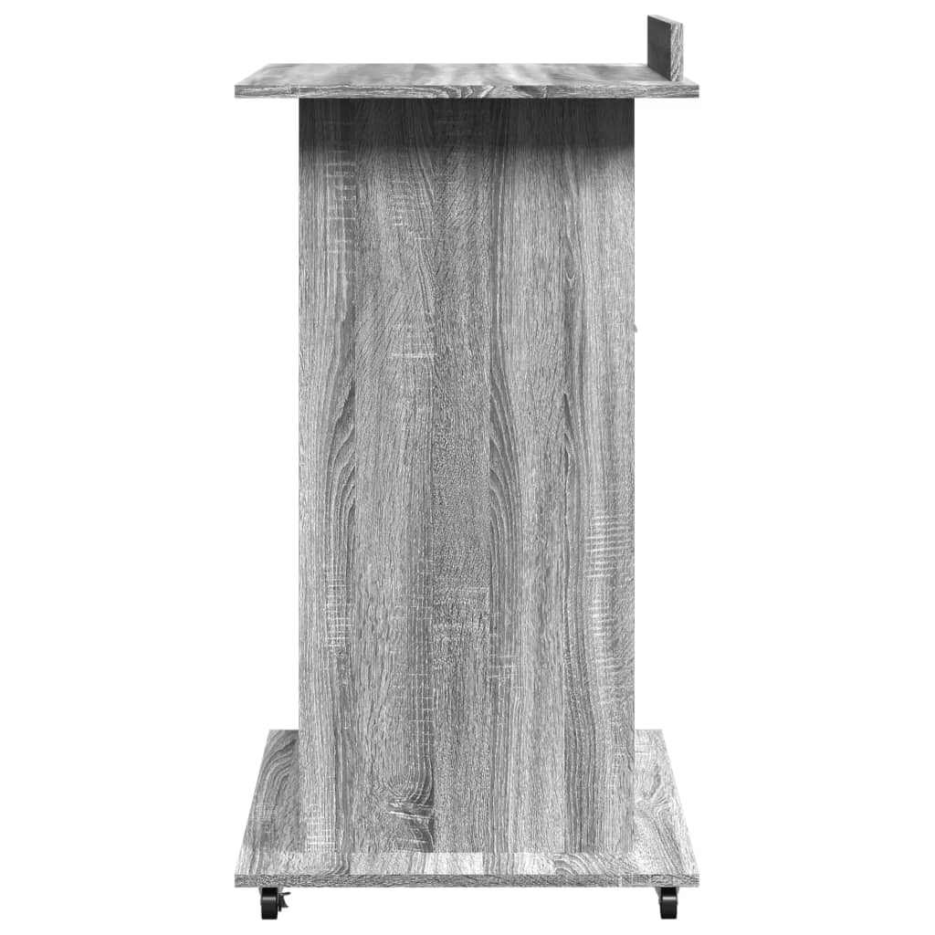 Lessenaar met wielen en lade 55x55x107 cm hout grijs sonoma is nu te koop bij PeponiXL, paradijselijk wonen!