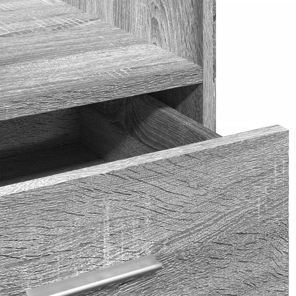 Lessenaar met wielen en lade 55x55x107 cm hout grijs sonoma is nu te koop bij PeponiXL, paradijselijk wonen!