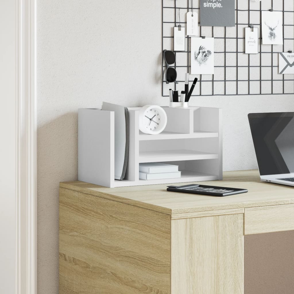 Bureau organiser 44,5x24x25 cm bewerkt hout wit is nu te koop bij PeponiXL, paradijselijk wonen!