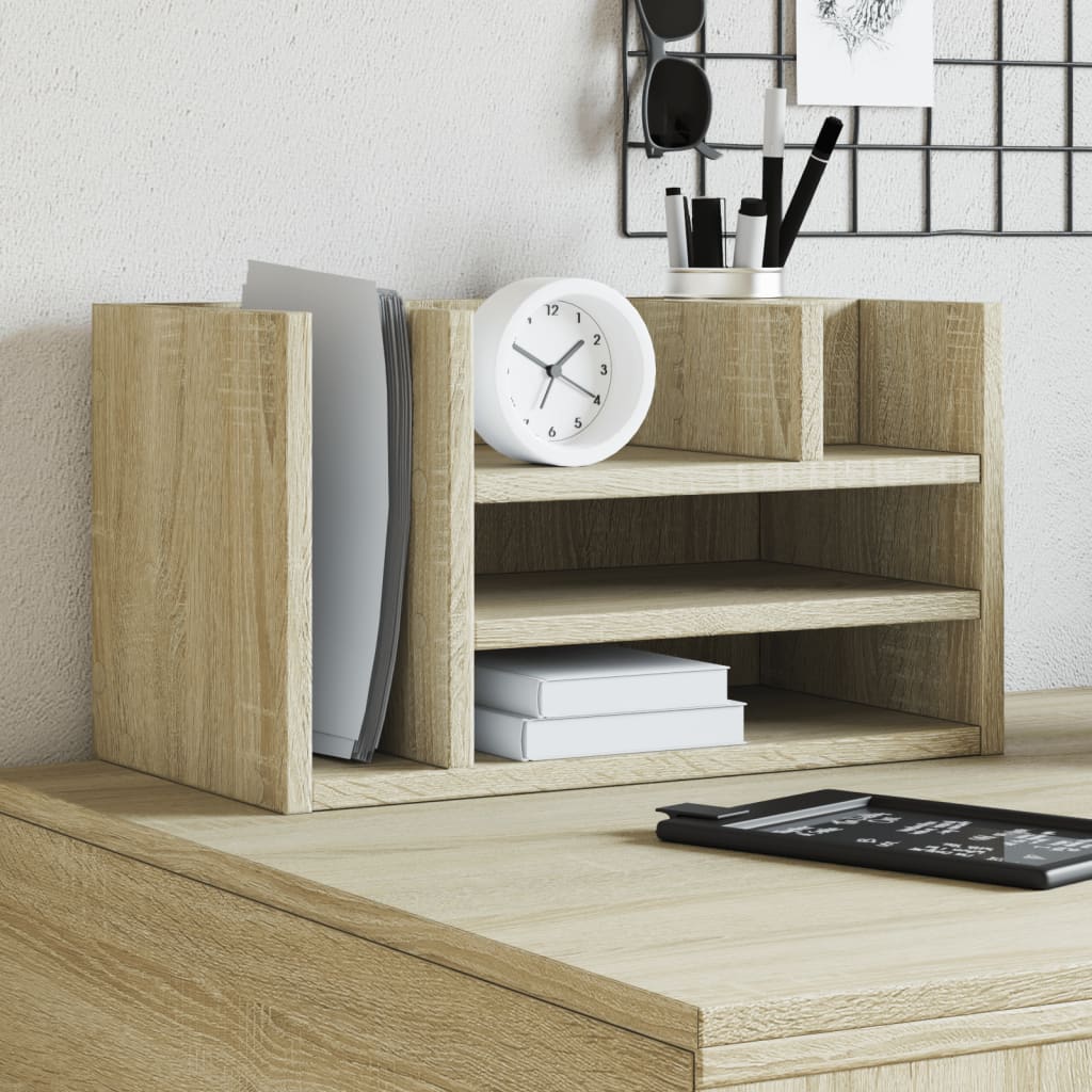 Bureau organiser 44,5x24x25 cm bewerkt hout sonoma eikenkleurig is nu te koop bij PeponiXL, paradijselijk wonen!