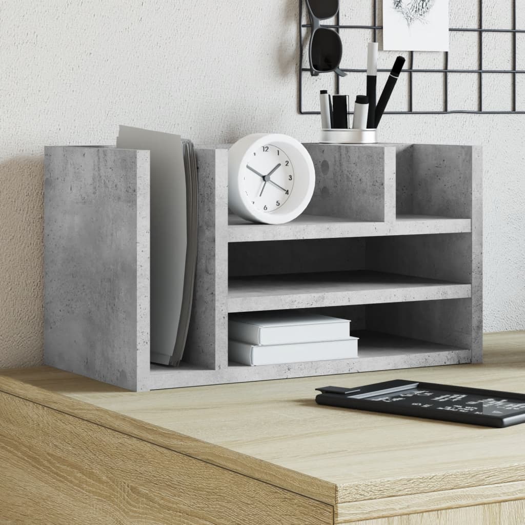 Bureau organiser 44,5x24x25 cm bewerkt hout betongrijs is nu te koop bij PeponiXL, paradijselijk wonen!