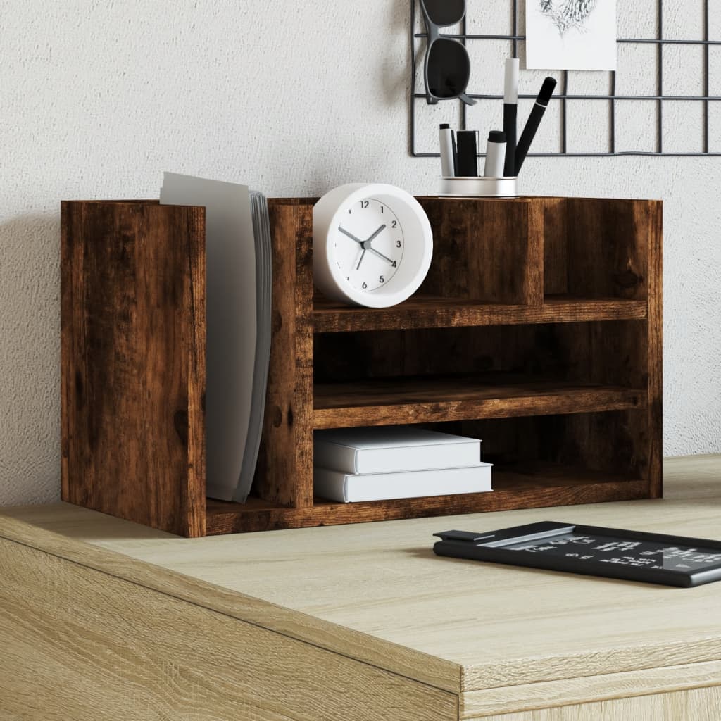 Bureau organiser 44,5x24x25 cm bewerkt hout gerookt eikenkleur is nu te koop bij PeponiXL, paradijselijk wonen!