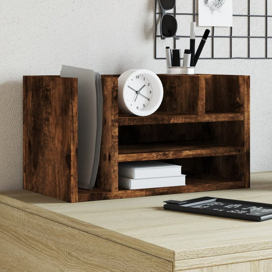 Bureau organiser 44,5x24x25 cm bewerkt hout gerookt eikenkleur is nu te koop bij PeponiXL, paradijselijk wonen!