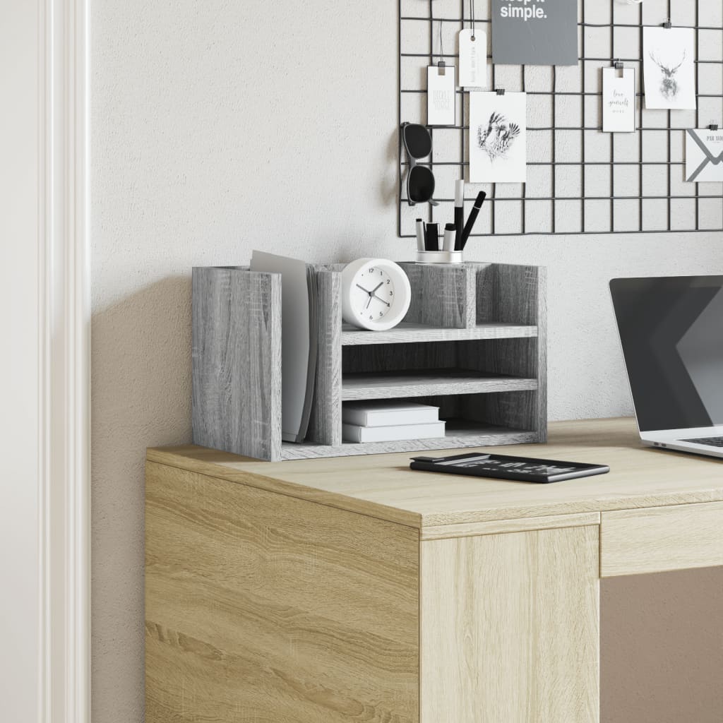 Bureau organiser 44,5x24x25 cm bewerkt hout grijs sonoma eiken is nu te koop bij PeponiXL, paradijselijk wonen!