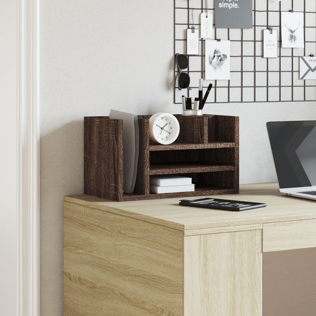 Bureau organiser 44,5x24x25 cm bewerkt hout bruin eikenkleur is nu te koop bij PeponiXL, paradijselijk wonen!
