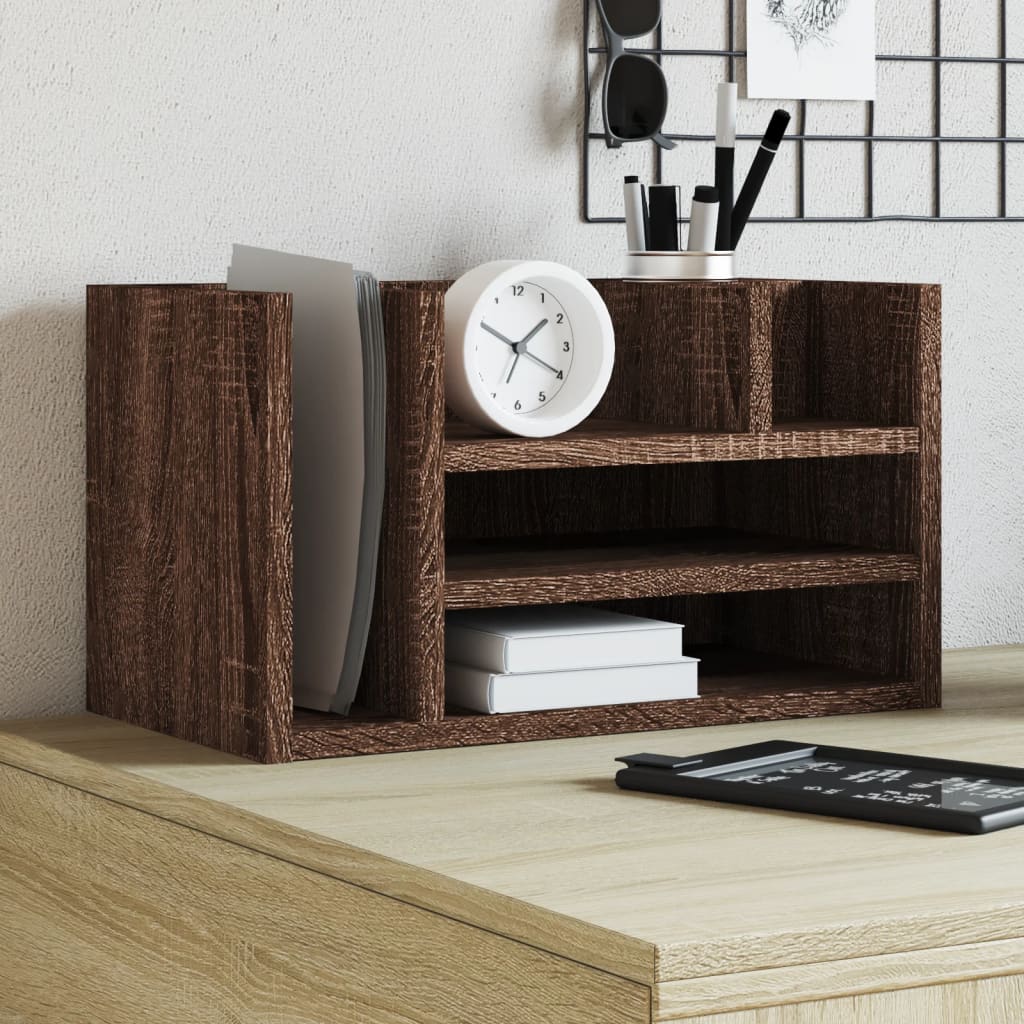 Bureau organiser 44,5x24x25 cm bewerkt hout bruin eikenkleur is nu te koop bij PeponiXL, paradijselijk wonen!
