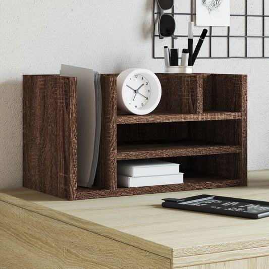 Bureau organiser 44,5x24x25 cm bewerkt hout bruin eikenkleur is nu te koop bij PeponiXL, paradijselijk wonen!