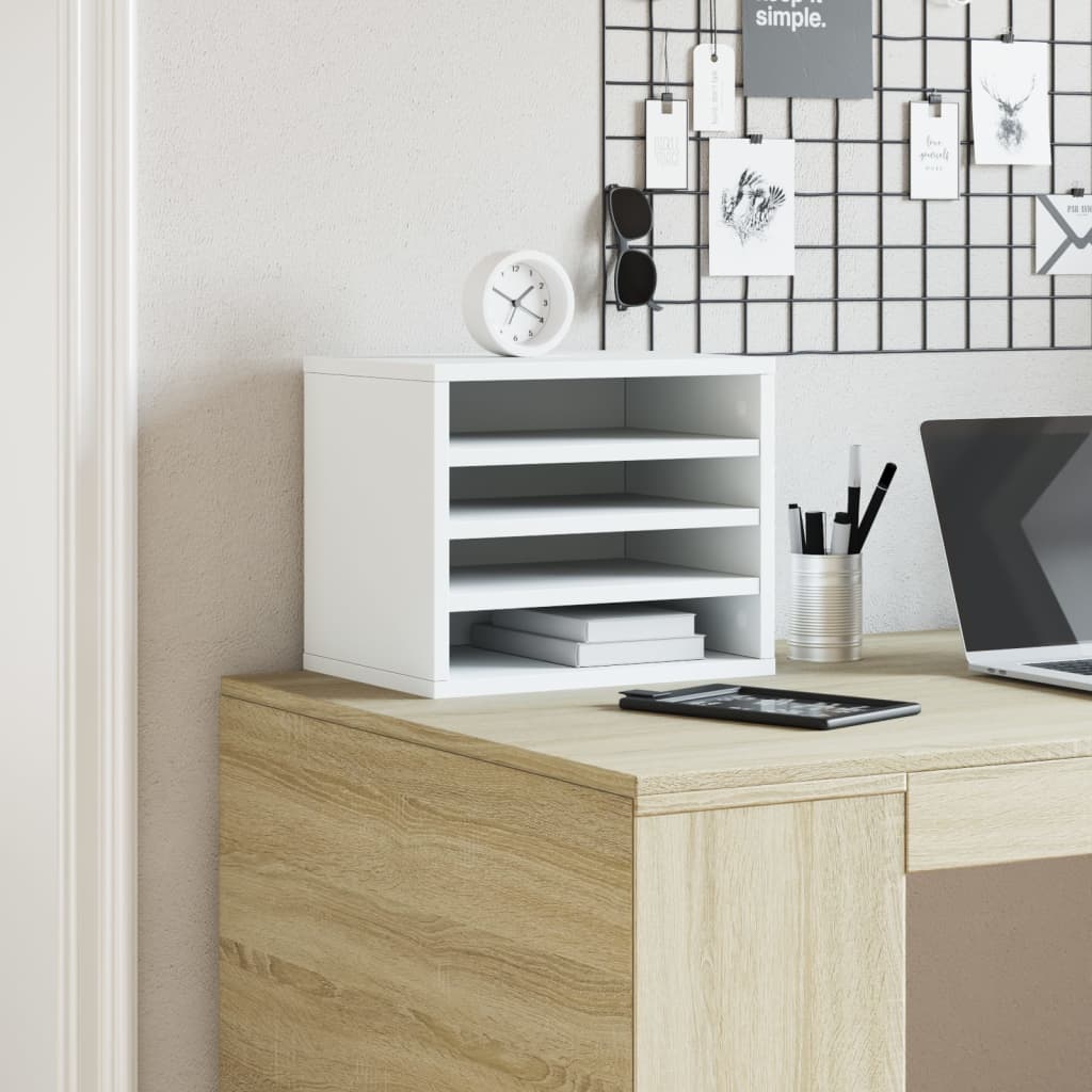 Bureau organiser 36x26x29,5 cm bewerkt hout wit is nu te koop bij PeponiXL, paradijselijk wonen!