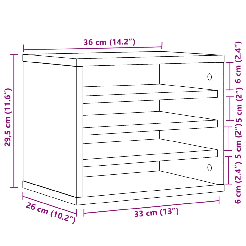 Bureau organiser 36x26x29,5 cm bewerkt hout wit is nu te koop bij PeponiXL, paradijselijk wonen!