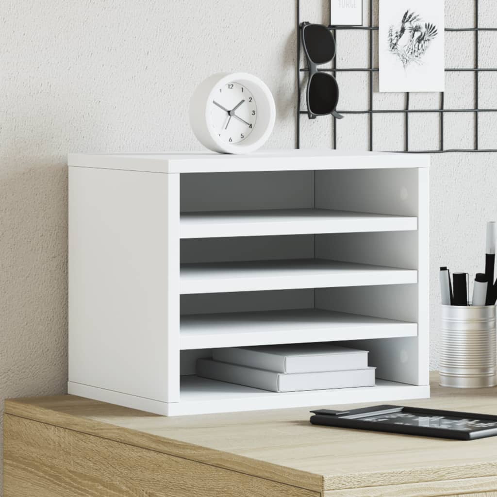 Bureau organiser 36x26x29,5 cm bewerkt hout wit is nu te koop bij PeponiXL, paradijselijk wonen!
