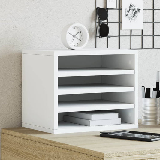 Bureau organiser 36x26x29,5 cm bewerkt hout wit is nu te koop bij PeponiXL, paradijselijk wonen!