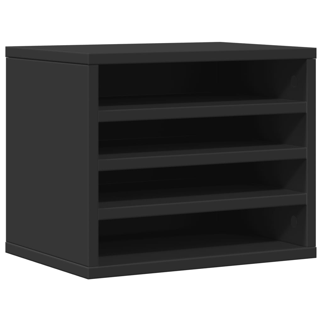 Bureau organiser 36x26x29,5 cm bewerkt hout zwart is nu te koop bij PeponiXL, paradijselijk wonen!