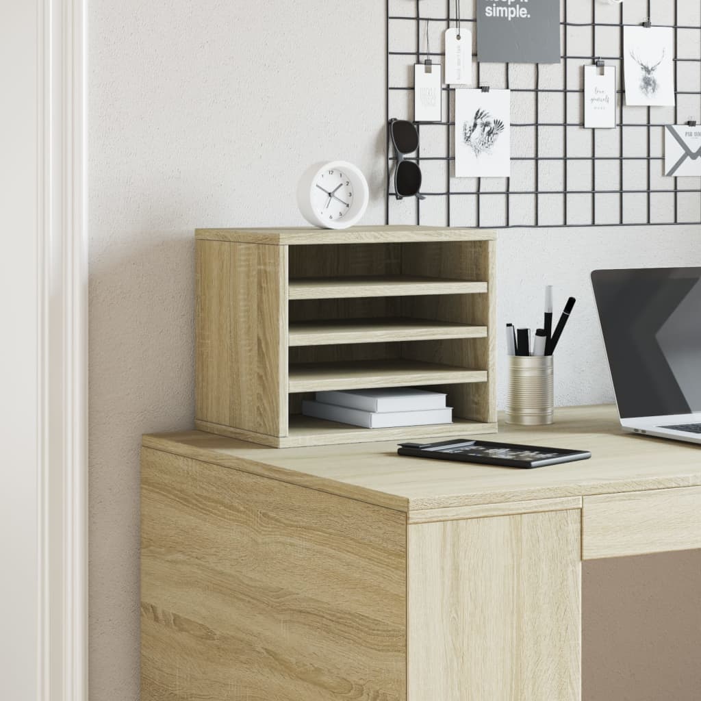 Bureau organiser 36x26x29,5 cm bewerkt hout sonoma eikenkleurig is nu te koop bij PeponiXL, paradijselijk wonen!