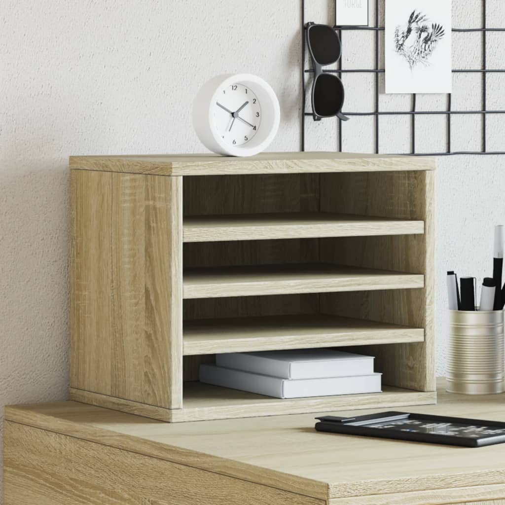 Bureau organiser 36x26x29,5 cm bewerkt hout sonoma eikenkleurig is nu te koop bij PeponiXL, paradijselijk wonen!