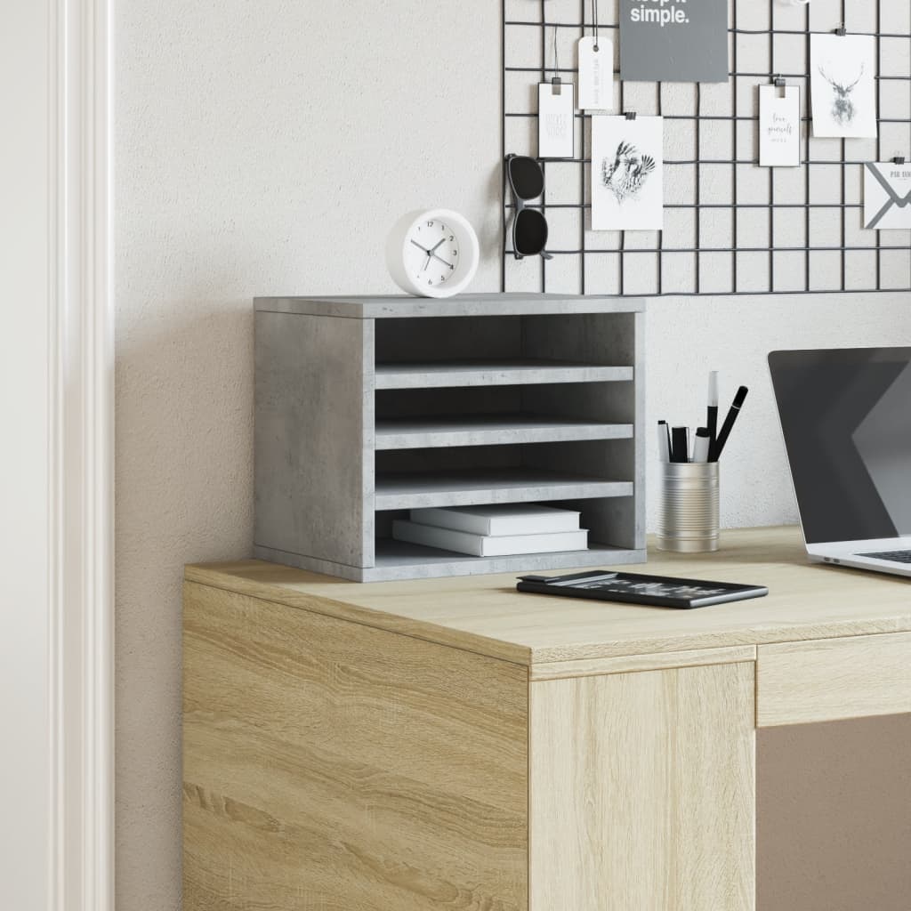 Bureau organiser 36x26x29,5 cm bewerkt hout betongrijs is nu te koop bij PeponiXL, paradijselijk wonen!