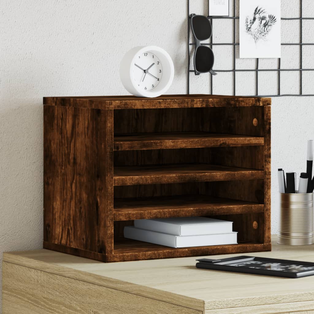 Bureau organiser 36x26x29,5 cm bewerkt hout gerookt eikenkleur is nu te koop bij PeponiXL, paradijselijk wonen!