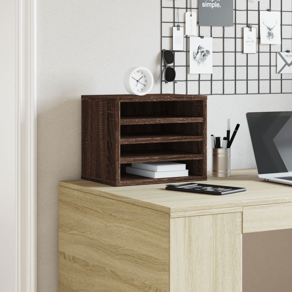 Bureau organiser 36x26x29,5 cm bewerkt hout bruin eikenkleurig is nu te koop bij PeponiXL, paradijselijk wonen!