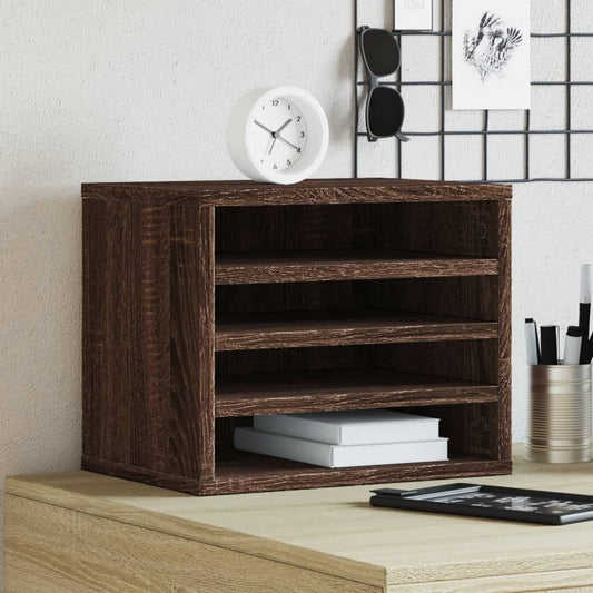 Bureau organiser 36x26x29,5 cm bewerkt hout bruin eikenkleurig is nu te koop bij PeponiXL, paradijselijk wonen!