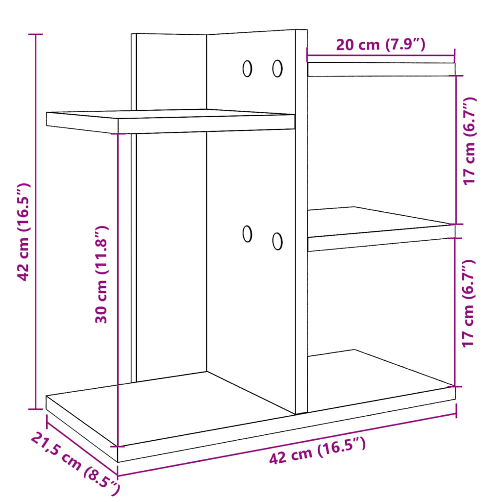 Bureau organiser 42x21,5x42 cm bewerkt hout betongrijs is nu te koop bij PeponiXL, paradijselijk wonen!
