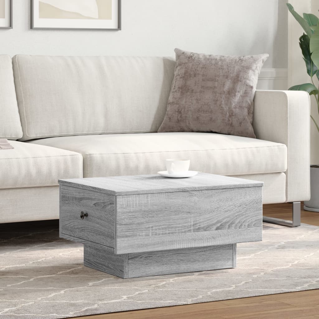 Salontafel 60x45x31 cm bewerkt hout grijs sonoma eikenkleurig is nu te koop bij PeponiXL, paradijselijk wonen!