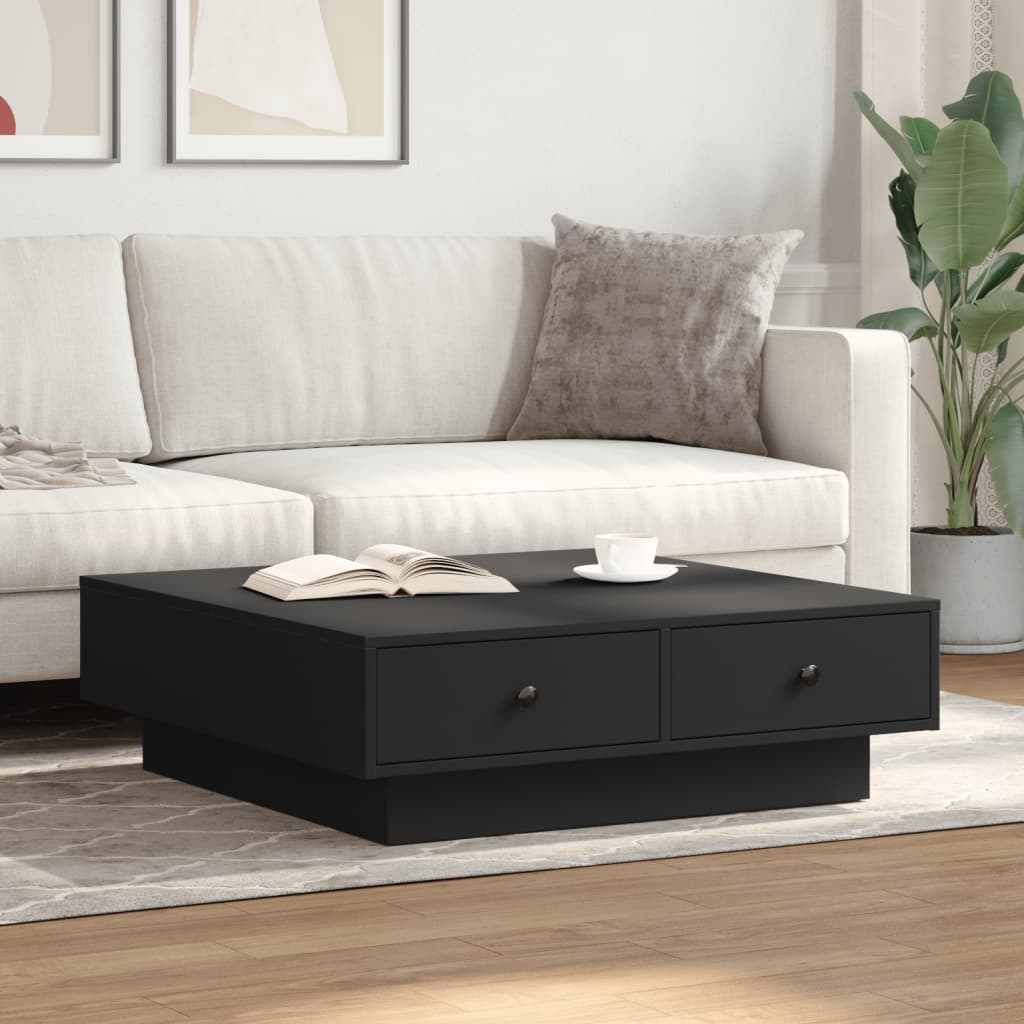 Salontafel 90x90x28 cm spaanplaat zwart is nu te koop bij PeponiXL, paradijselijk wonen!