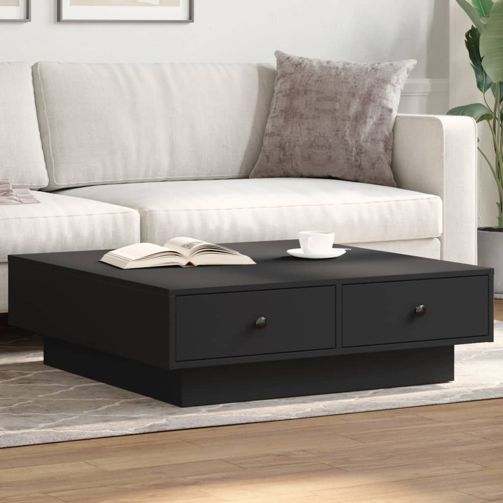 Salontafel 90x90x28 cm spaanplaat zwart is nu te koop bij PeponiXL, paradijselijk wonen!