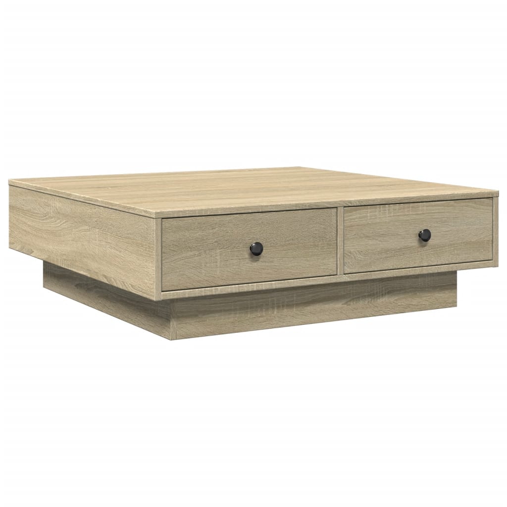 Salontafel 90x90x28 cm spaanplaat sonoma eikenkleurig is nu te koop bij PeponiXL, paradijselijk wonen!